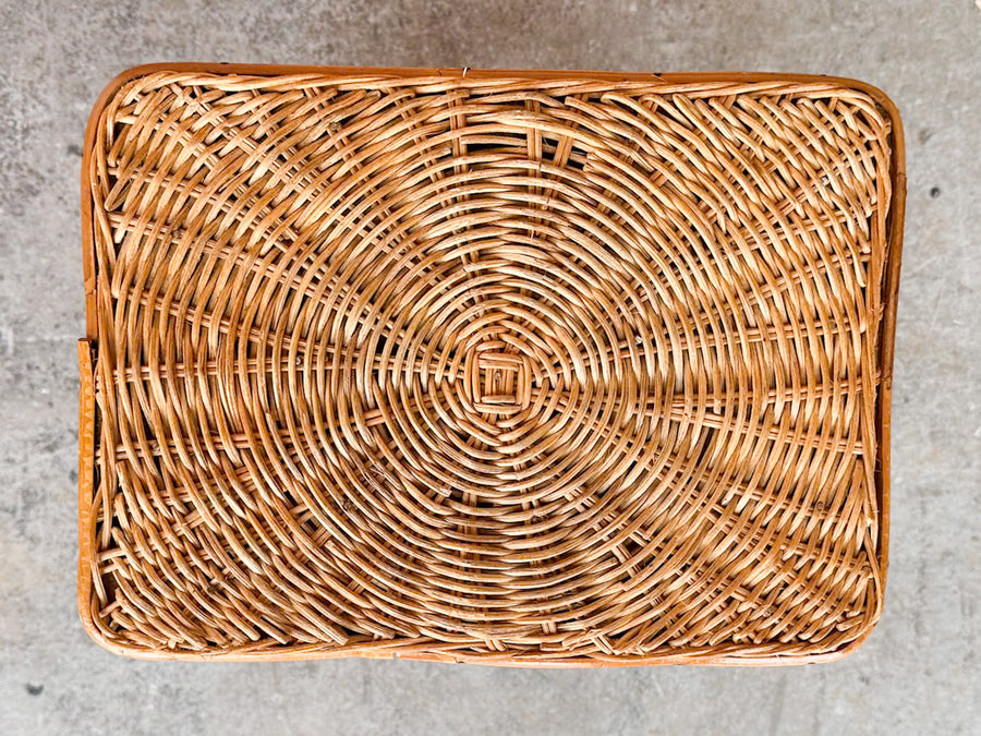 Set of Three Nesting Rattan Tables