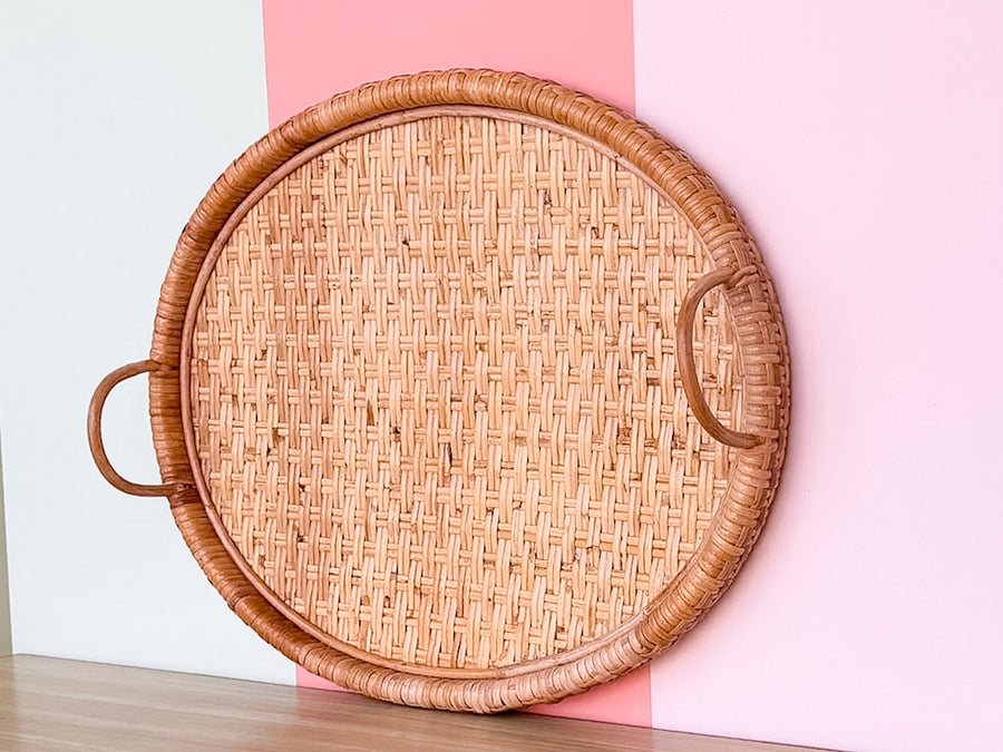 Oval Rattan Tray