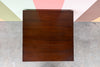 Wood and Cane Faux Bamboo Square Side Table