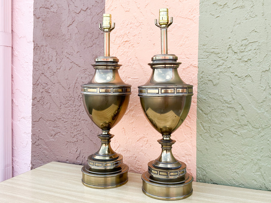 Pair of Stiffel Brass Trophy Lamps