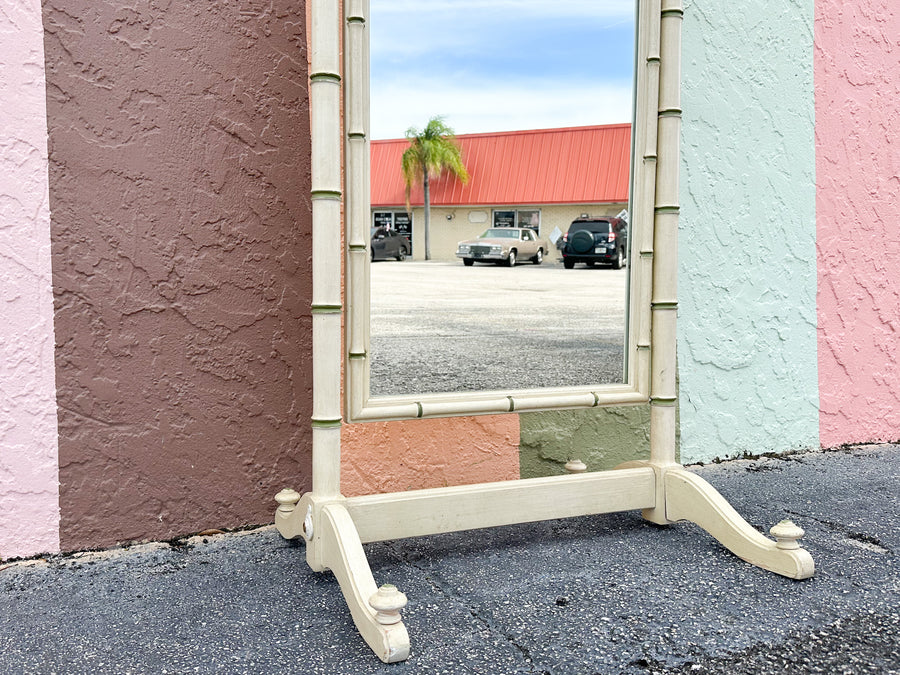 Thomasville Faux Bamboo Cheval Mirror