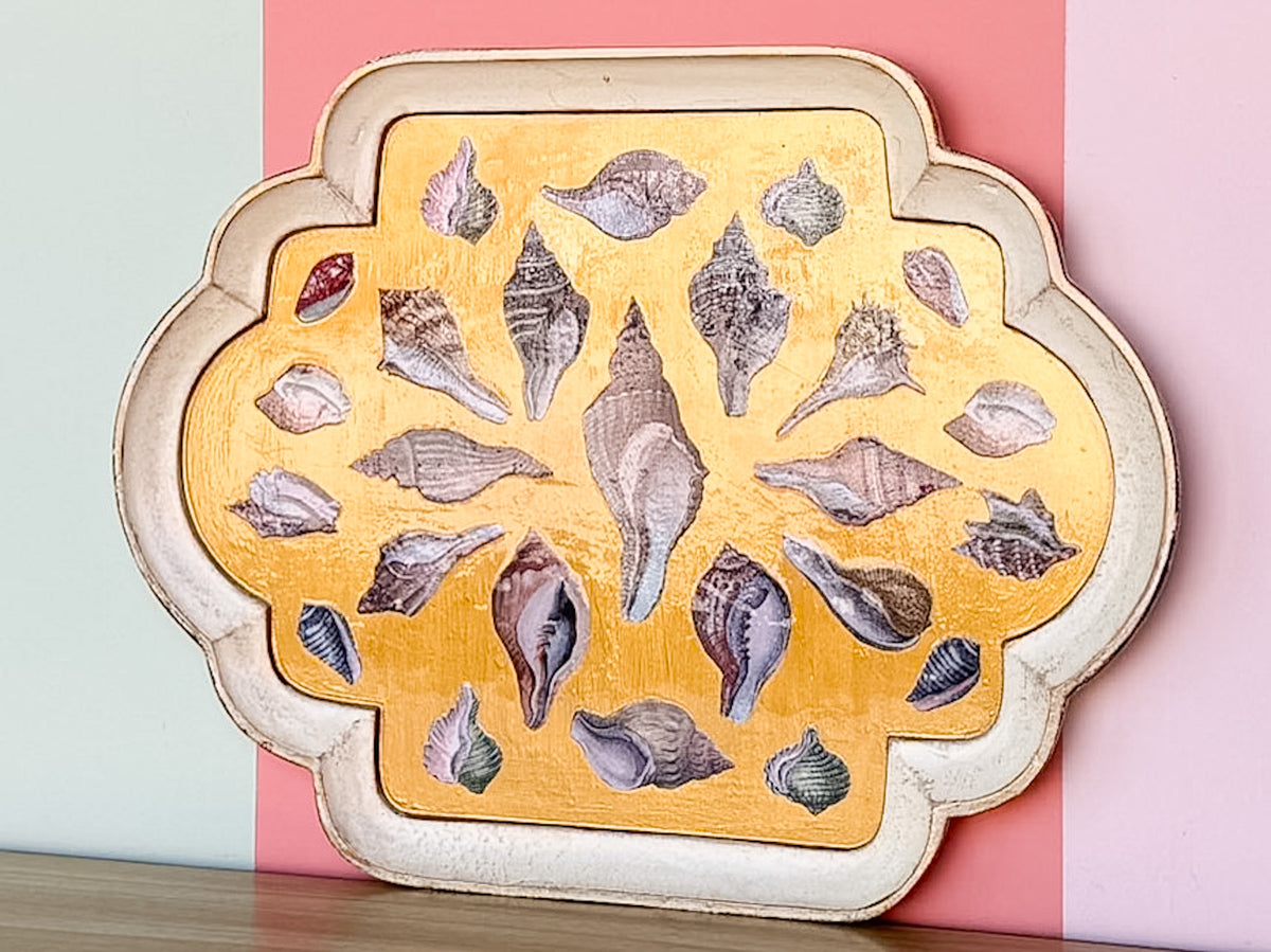 Medium Regency Chic Decoupage Shell Tray