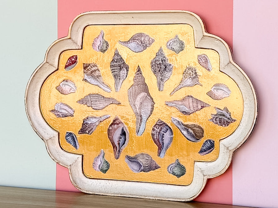 Medium Regency Chic Decoupage Shell Tray