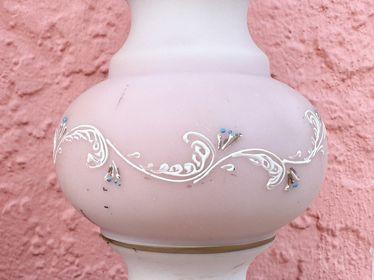 Pair of  Hand Painted Pink Granny Chic Lamps