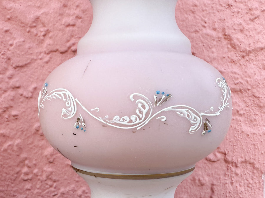 Pair of  Hand Painted Pink Granny Chic Lamps