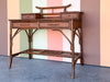 Tortoiseshell Rattan Pagoda Desk and Chair