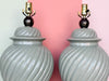 Pair of Seafoam Swirl Lamps