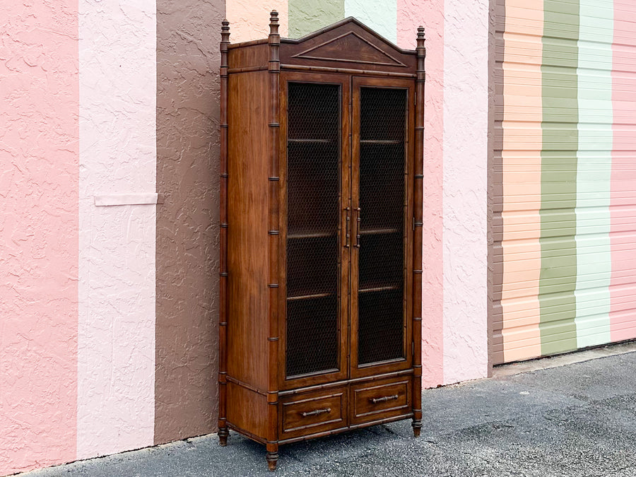 Handsome Faux Bamboo Cabinet