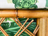 Pair of Rattan and Upholstered Palm Print Club Chairs