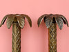 Pair of Brass Palm Tree Candle Holders