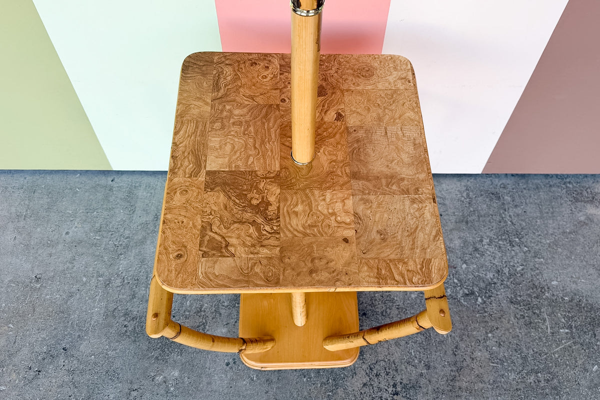 Old Florida Rattan Magazine Floor Lamp