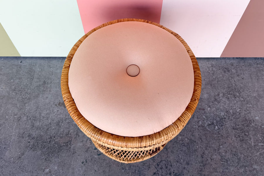 Sweet Rattan Wrapped Desk and Stool