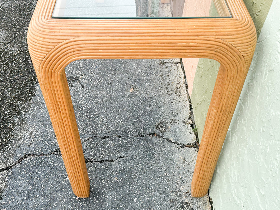 Coastal Pencil Reed Rattan Console