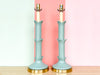 Pair of Seafoam Roche Style Lamps