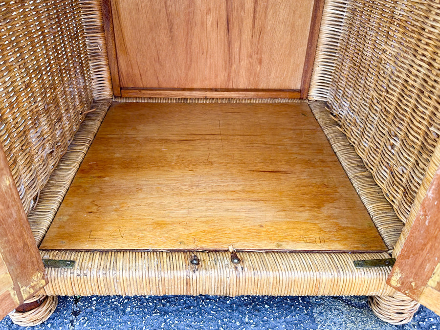 Pair of Cute Wicker Wrapped Nightstands