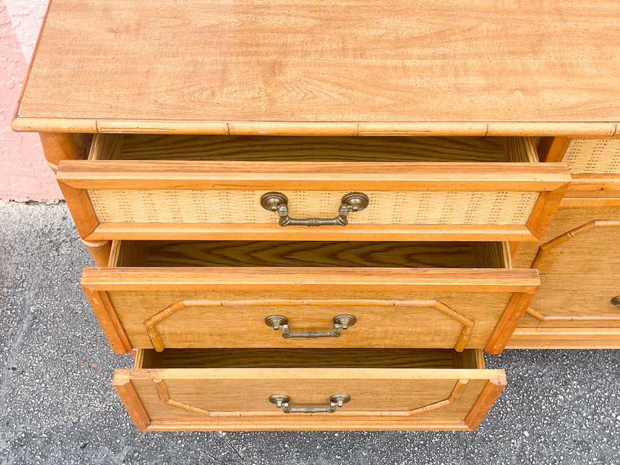 Faux Bamboo Double Dresser