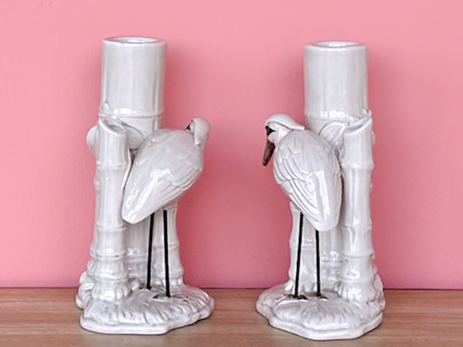 Fitz and Floyd Egret Candle Holders