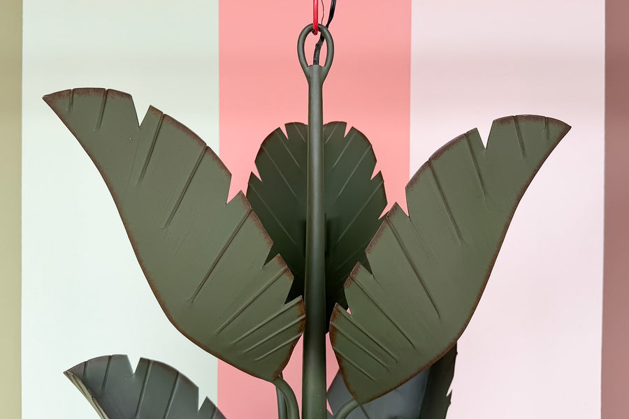 Modern Metal Palm Leaf Chandelier