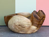 Large Hand Carved Teak Clam Shell