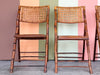 Set of Four Bamboo and Cane Folding Chairs