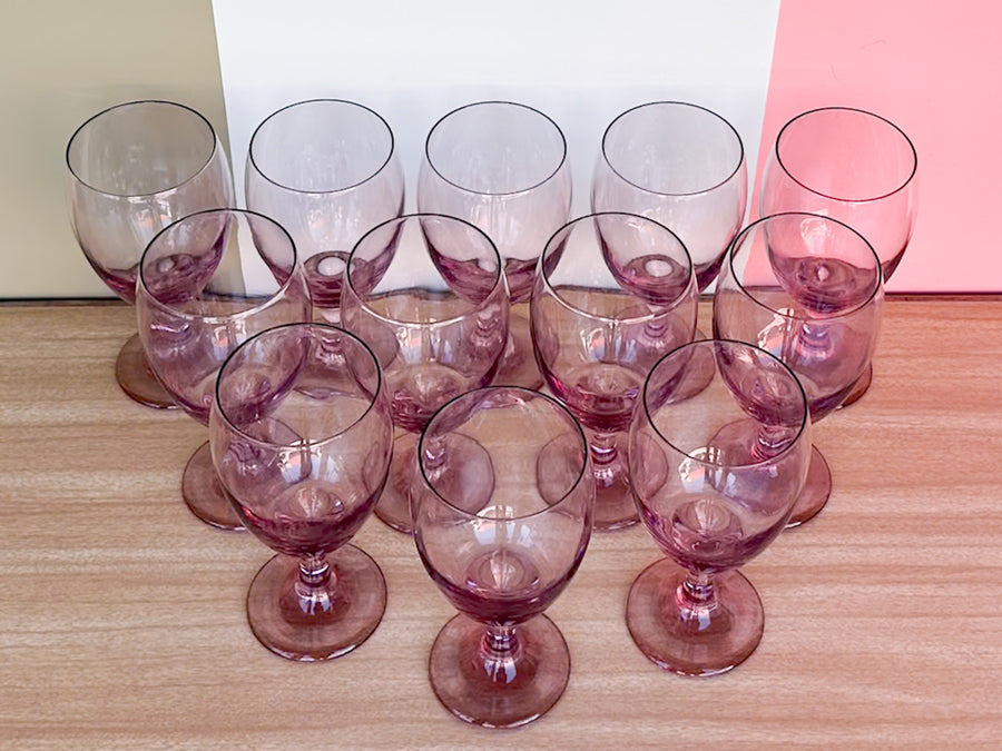Set of Six Lilac Glassware