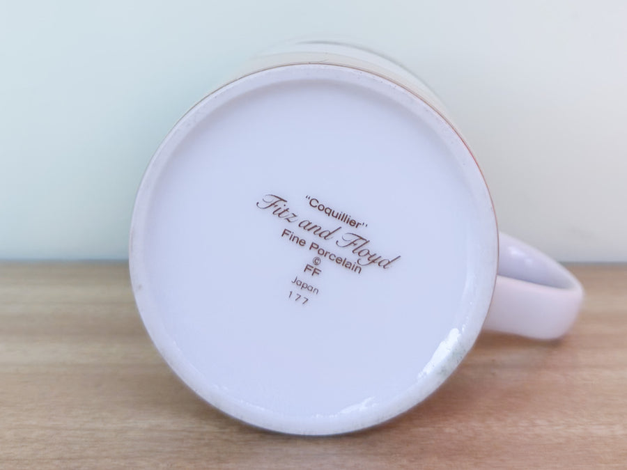 Set of Six Fitz and Floyd Porcelain Shell Mugs