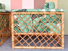 Pair of Rattan and Upholstered Palm Print Club Chairs