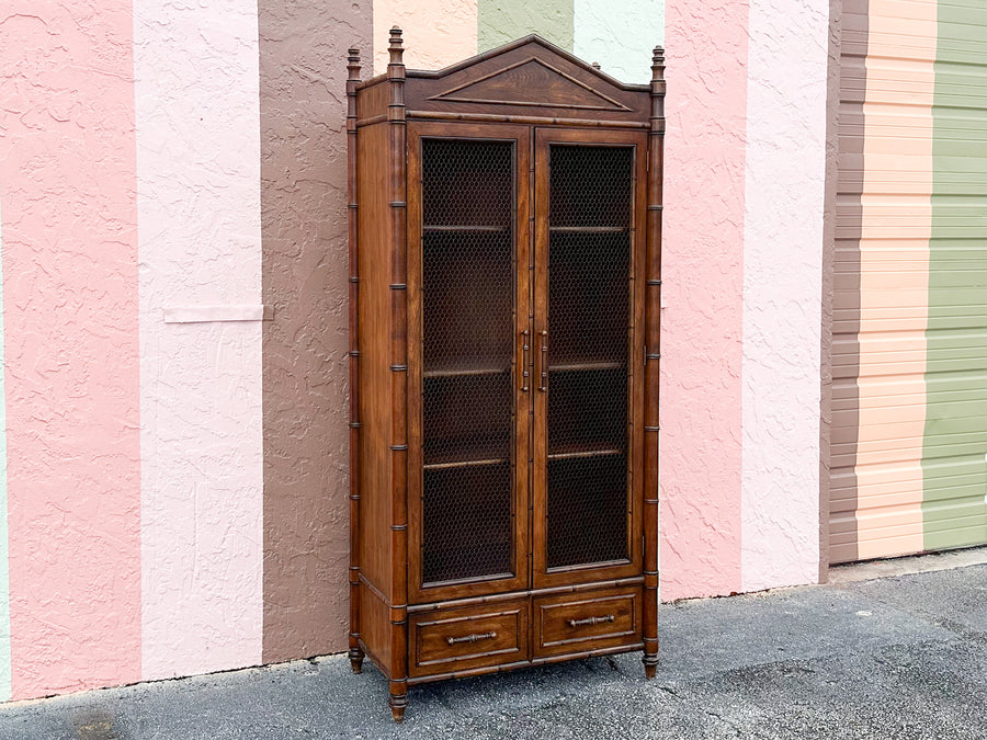Handsome Faux Bamboo Cabinet