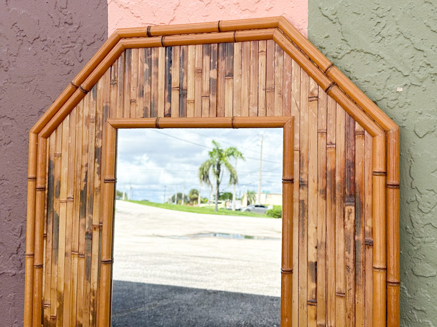 Split Bamboo Octagon Mirror