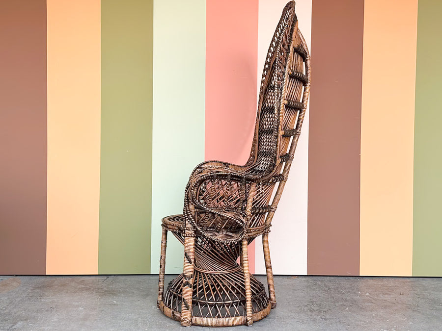 Dark Rattan Peacock Chair