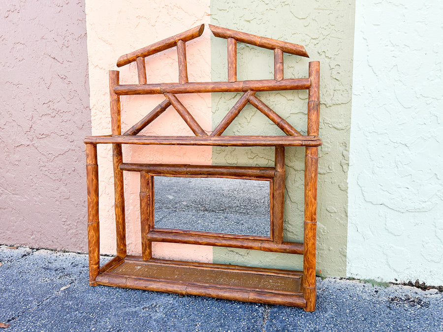 Pagoda Wall Shelf with Mirror