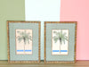 Pair of Signed Palm Tree Watercolor Art