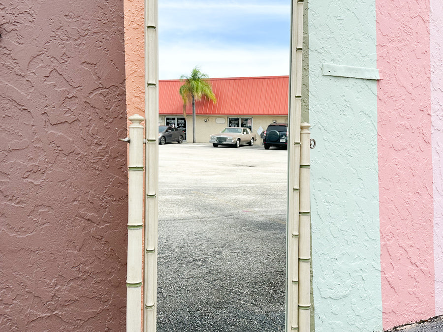 Thomasville Faux Bamboo Cheval Mirror