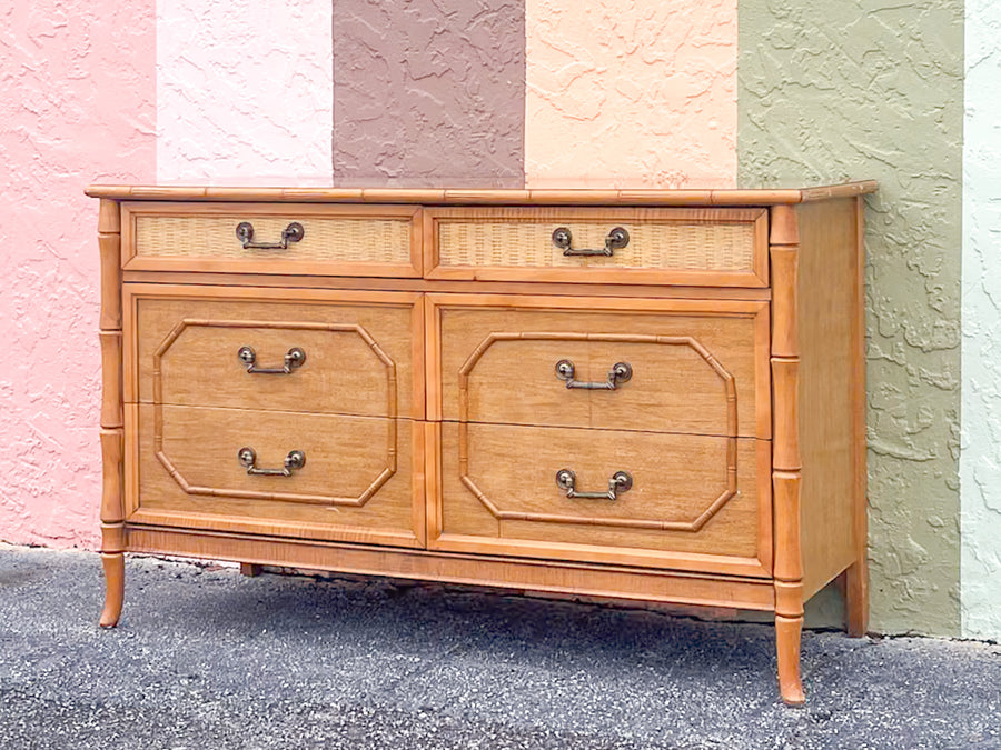 Faux Bamboo Double Dresser
