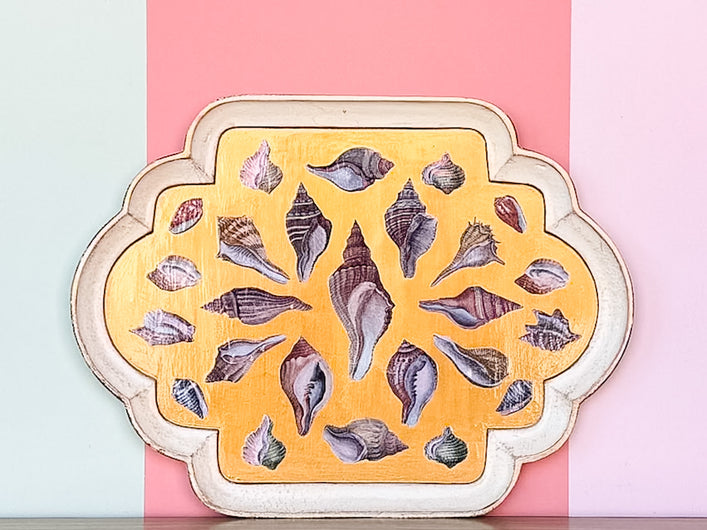 Medium Regency Chic Decoupage Shell Tray