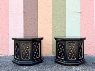 Dorothy Draper Style Chippendale Side Tables