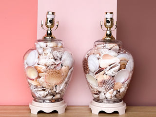 Pair of Petite Shell Ginger Jar Lamps