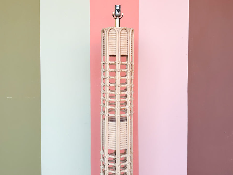 Old Florida Rattan Floor Lamp