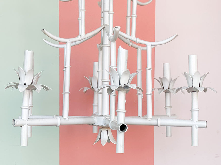 Faux Bamboo Pagoda Chandelier