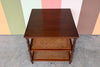 Wood and Cane Faux Bamboo Square Side Table