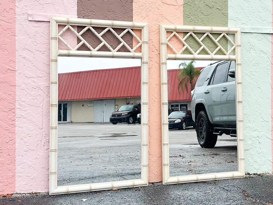 Pair of Faux Bamboo Chippendale Mirrors