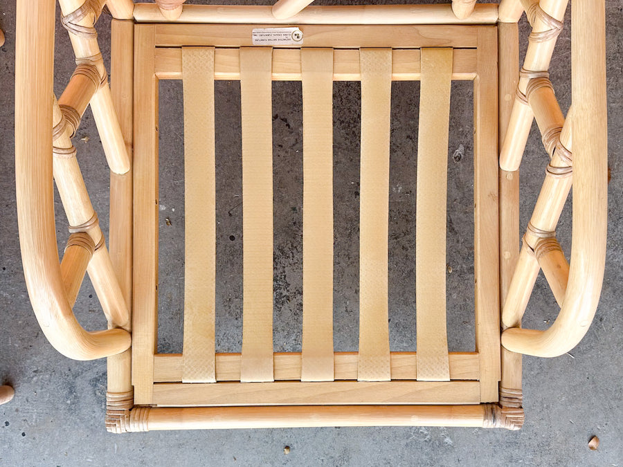 Pair of Chippendale Rattan Lounge Chairs