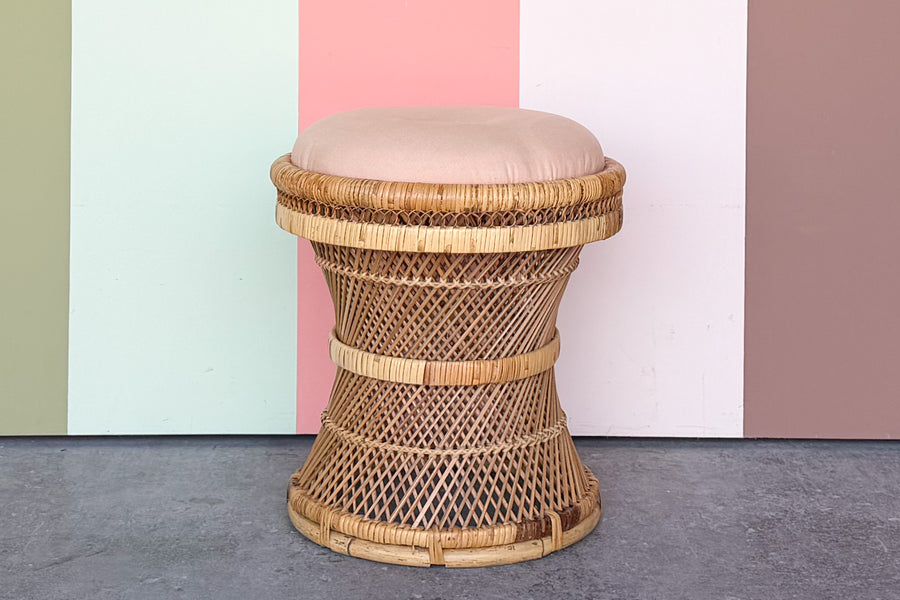 Sweet Rattan Wrapped Desk and Stool