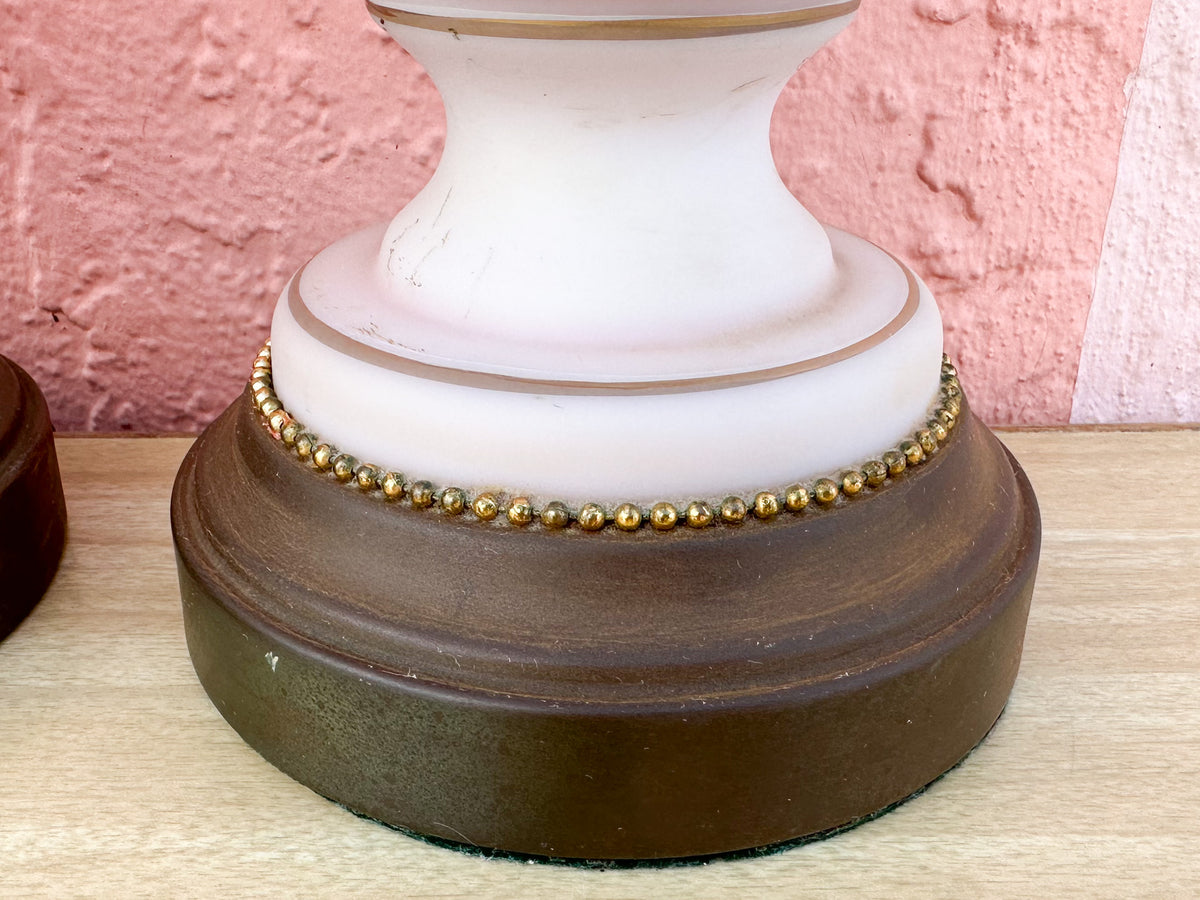 Pair of  Hand Painted Pink Granny Chic Lamps