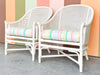 Pair of Candy Stripe Cane Barrel Chairs