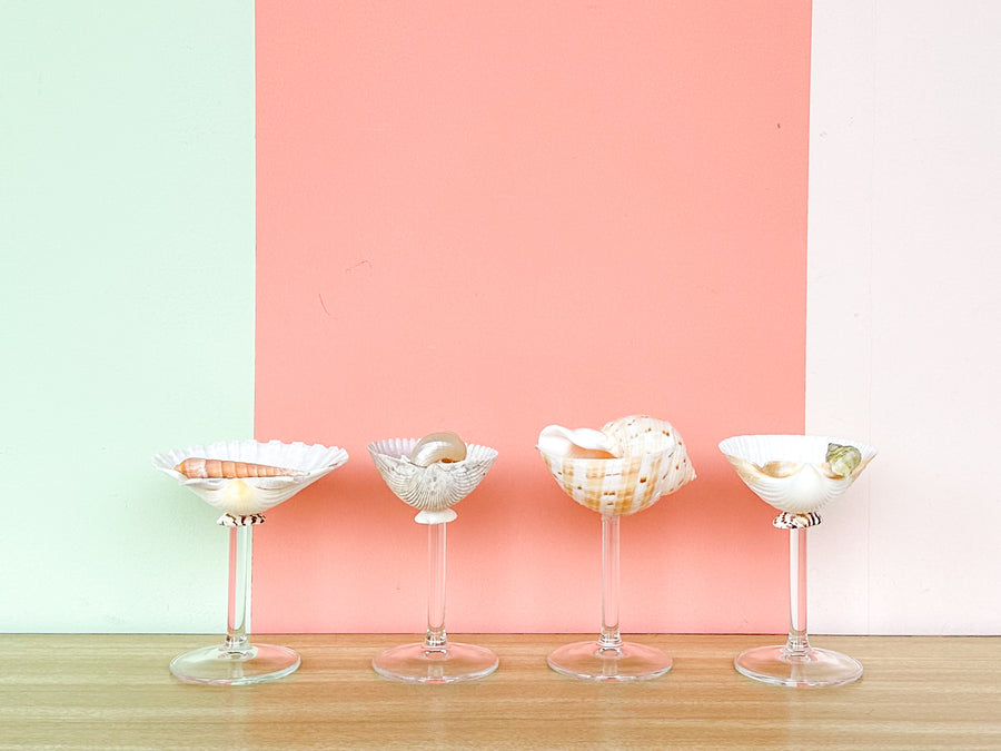 Set of Four Kips Bay Show House Shell Chic Coupes