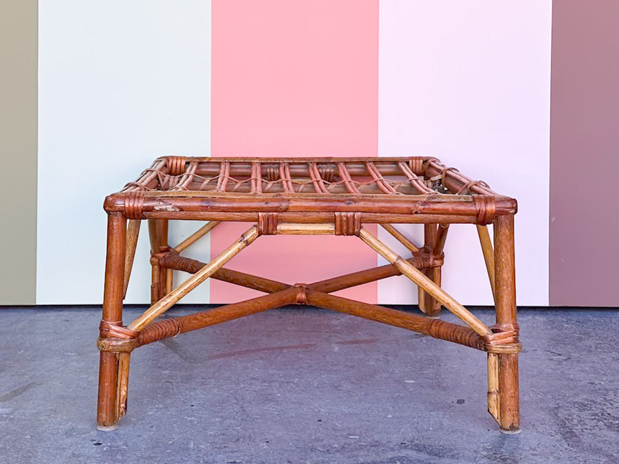 Old Florida Rattan Ottoman