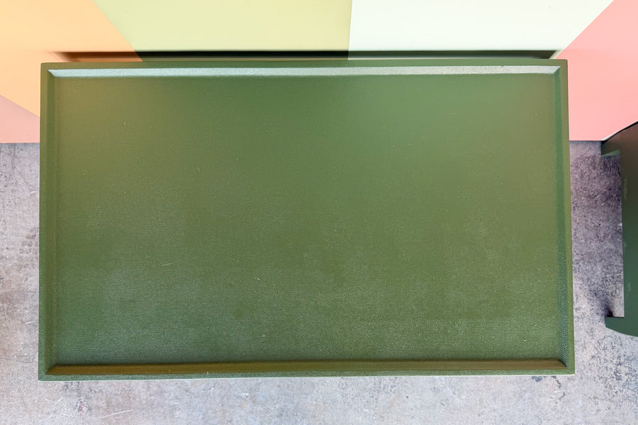 Pair of Modern Painted Linen Wrapped Nightstands