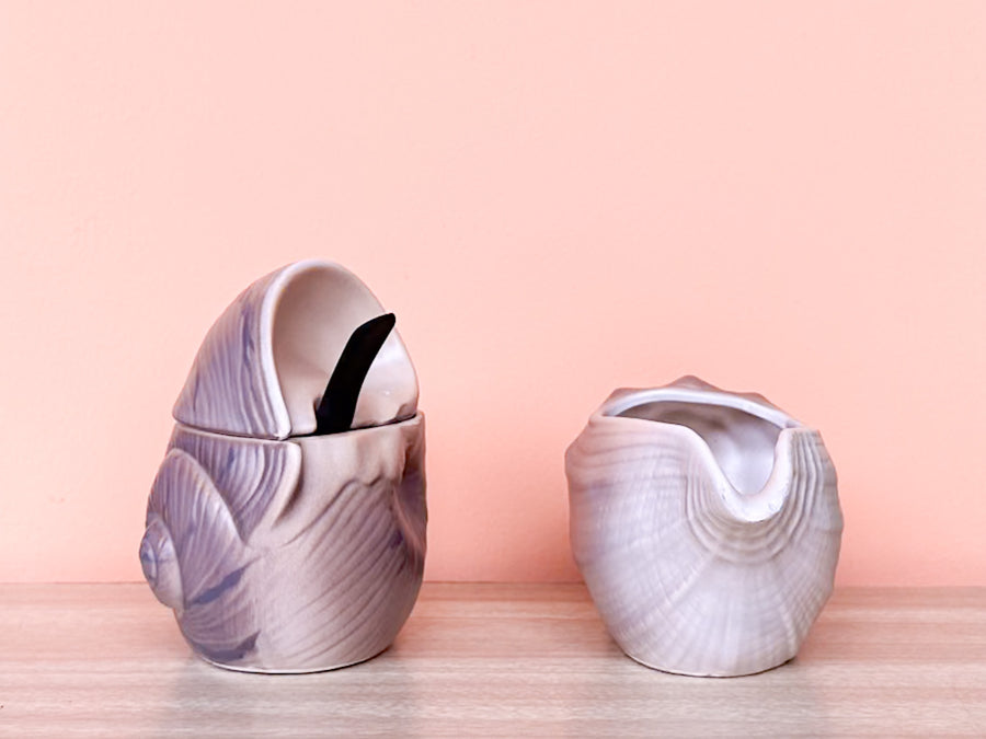 Japanese Conch Shell Creamer and Sugar Set