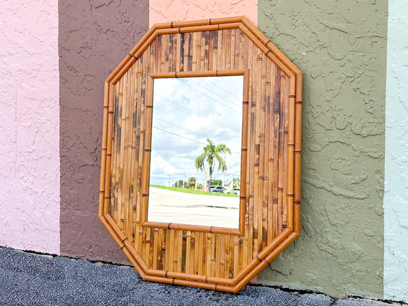 Split Bamboo Octagon Mirror